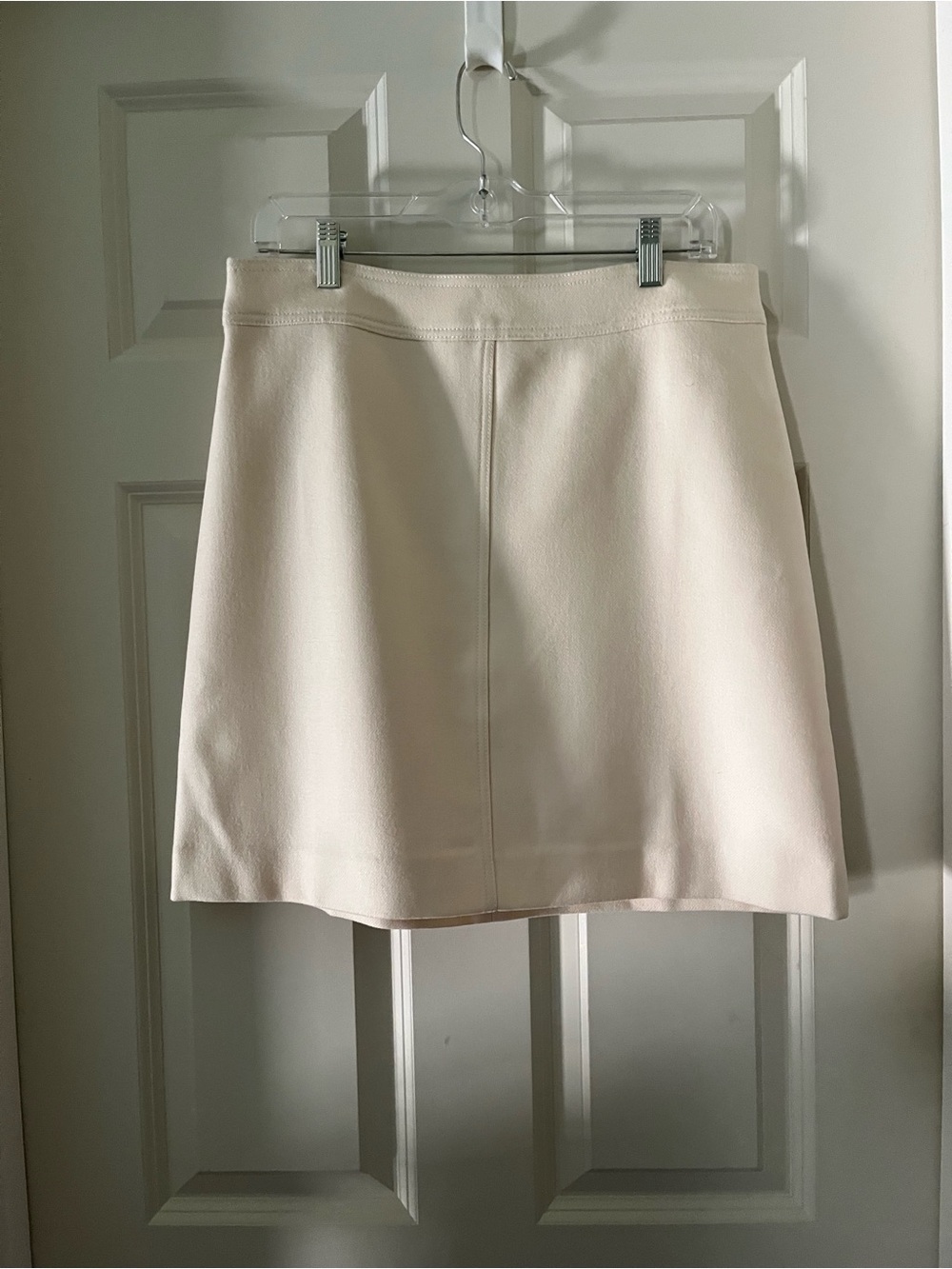 J.Crew Princess Mini Skirt Double-Serge Wool Ivory White K2121 Size 10 lined